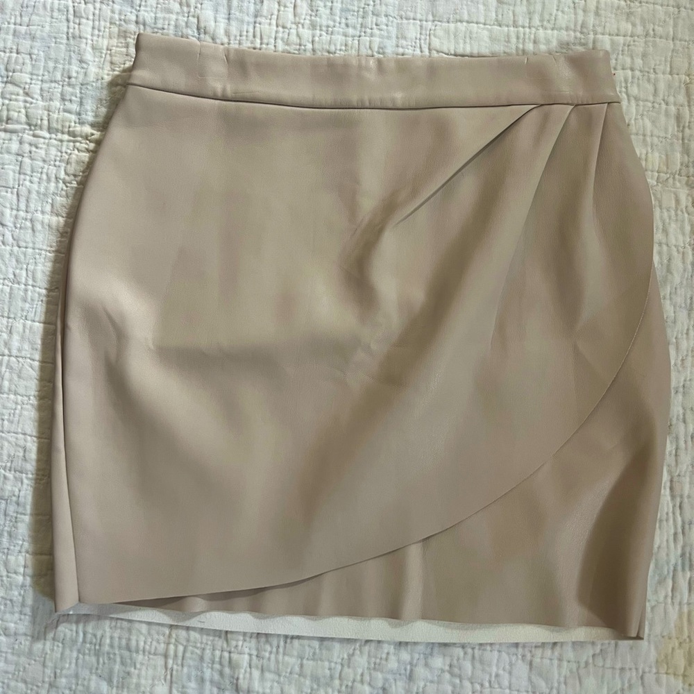 Express Faux Leather Wrap Mini Skirt